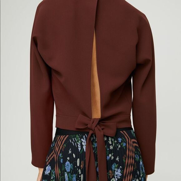 Wilfred Laon Long Sleeve Open Back Blouse in Truffle XS - Picture 2 of 9